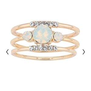 💍 Brilliance New Crystal Stack Ring Set, Gold-Tone, Size 9   💍